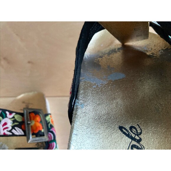 Free People Embroidered Gold Slides Sandals Women’s 39 8 - Picture 9 of 16